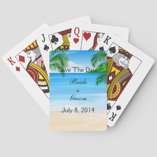 Jeu De Cartes Tropical Waters Beach Wedding Enregistrer La Date (dos)