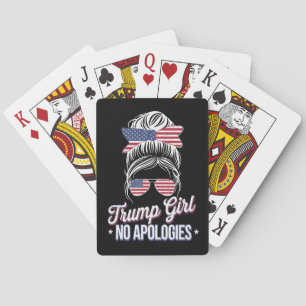 Jeu De Cartes Trump Girl Pas d'excuses Messy Bun Retro Vintage