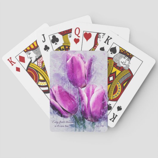 Jeu De Cartes Tulipe florale pourpre Jouant aux cartes (dos)