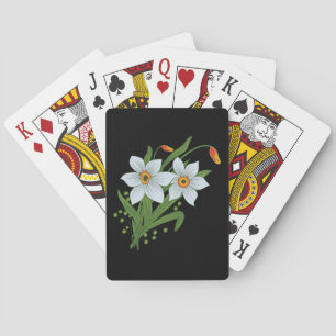 Jeu De Cartes Tulipes et jonquilles Fleurs Fond noir