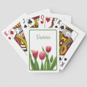 Jeu De Cartes Tulipes rouges avec verdure (dos)