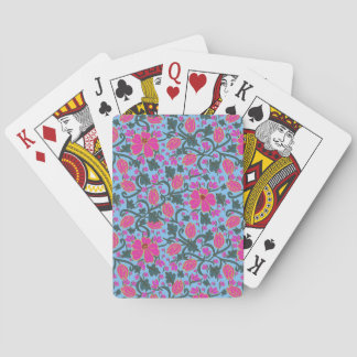 Jeu De Cartes Tulipes stylisées roses et or sur des cartes à jou