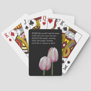 Jeu De Cartes Tulipes Travailler Amour Danse Vivre Citation Insp