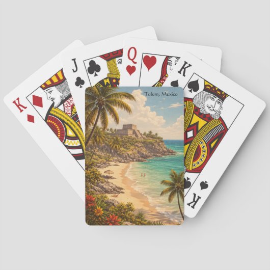 Jeu De Cartes Tulum Mexique Destination de Plage Rétro (dos)