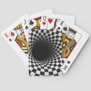 Jeu De Cartes Tunnel d'illusion optique en noir et blanc