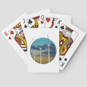 Jeu De Cartes Turbines à vent peint ciel