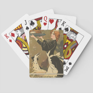 Jeu De Cartes Turquie victorienne de Thanksgiving vintage