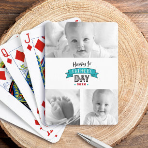 Jeu De Cartes Turquoise 3 Photo Collage Joyeux 1er anniversaire