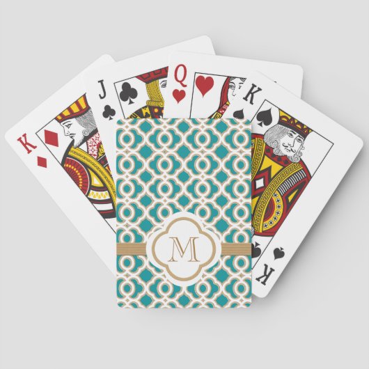 Jeu De Cartes Turquoise et or (dos)