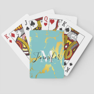 Jeu De Cartes Turquoise Golden Foil