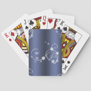 Jeu De Cartes Turquoise métallique, Fils blancs Noël