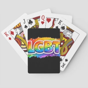 Jeu De Cartes Typographie arc-en-ciel LGBT