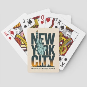 Jeu De Cartes Typographie de la ville de New York Statue de la L