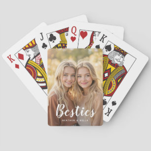 Jeu De Cartes Typographie de photo personnalisée Meilleure amie