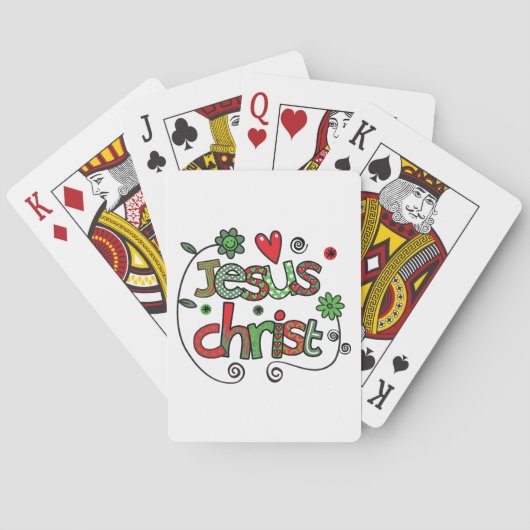 Jeu De Cartes Typographie festive de Jésus-Christ (dos)