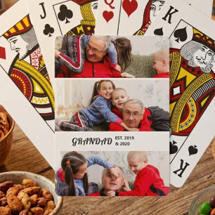 Jeu De Cartes Typographie Gras 3 Photo Grand-père Établie