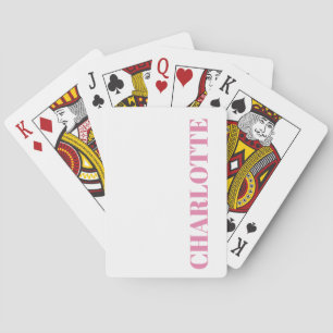 Jeu De Cartes Typographie Gras Nom Rose Personnalisé 