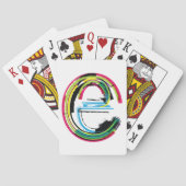 Jeu De Cartes Typographie grunge lettre E alphabet gras coloré (dos)