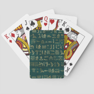 Jeu De Cartes Typographie hiéroglyphes égyptiens dorés Egypte