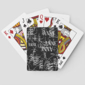 Jeu De Cartes Typographie stylée Nom Motif Noir (dos)