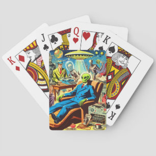 Jeu De Cartes Ufo Alien Sci-fi Retro Comics