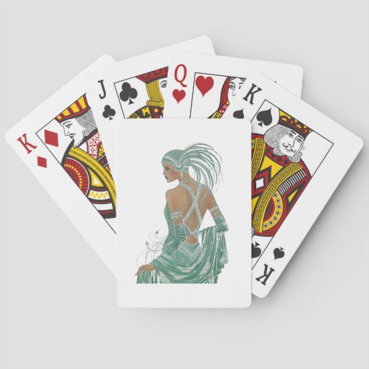 Jeu De Cartes Un aperçu de l'élégance : Green Backless Dress Des (dos)