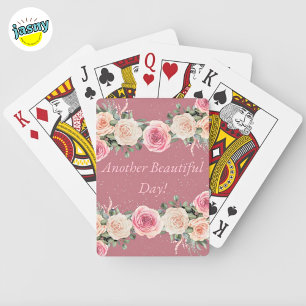 Jeu De Cartes Un autre beau jour rose et blanc Roses Floral