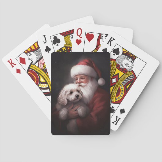 Jeu De Cartes Un caniche au Père Noël Festif (dos)