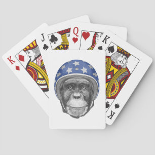 Jeu De Cartes Un cavalier de moto de chimpanzé