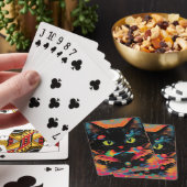 Jeu De Cartes Un chat noir a été considéré comme un signe de bon (In Situ)