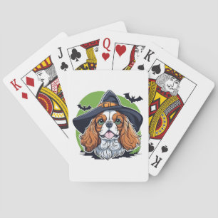 Jeu De Cartes Un chien portant un chapeau de sorcière avec des c