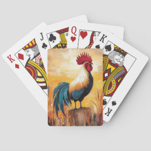 Jeu De Cartes Un coq sur une peinture à l'huile