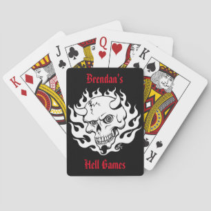 Jeu De Cartes Un crâne démon personnalisable en flammes