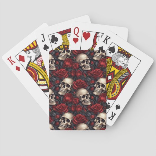 Jeu De Cartes Un crâne et une série Rose 10 (dos)
