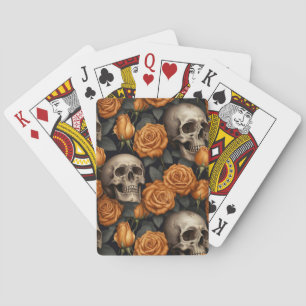 Jeu De Cartes Un crâne et une série Rose 11
