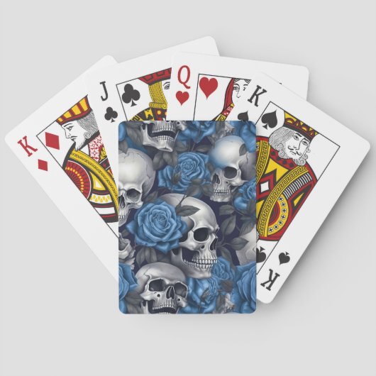 Jeu De Cartes Un crâne et une série Rose 12 (dos)