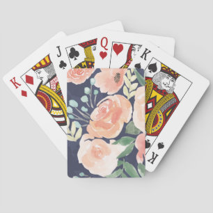 Jeu De Cartes Un délice florissant   Pêche et Roses bleus et pav