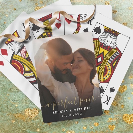 Jeu De Cartes Un parfait script de paire photo mariage Favor