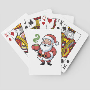 Jeu De Cartes Un Père Noël de Noël amusant avec une boisson de M