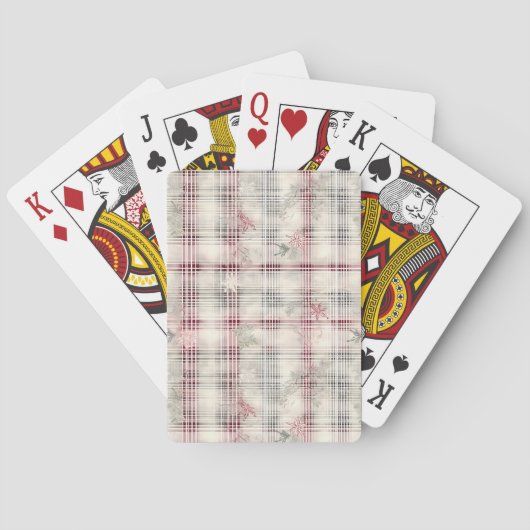 Jeu De Cartes Un Tartan de Noël Floral Design série #13 (dos)