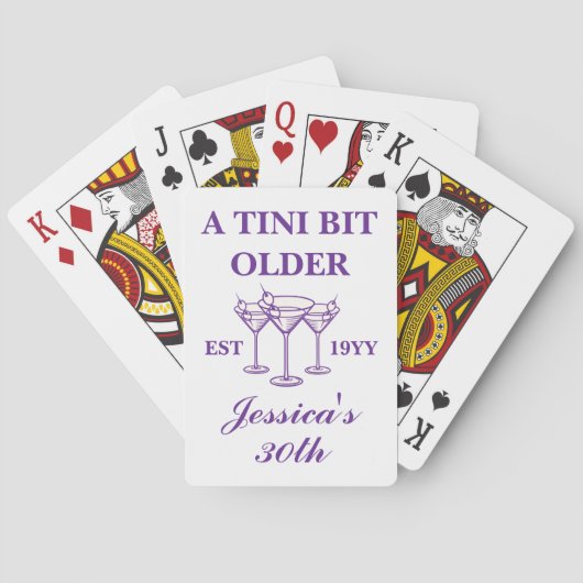Jeu De Cartes Un Tini Un Peu Vieux Purple Personnalisé Anniversa (dos)