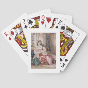 Jeu De Cartes Une dame assise dans un intérieur ottoman portant 