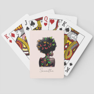 Jeu De Cartes Une femme afro-américaine avec un Afro rempli de p