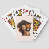 Jeu De Cartes Une femme afro-américaine avec un lion majestueux (dos)