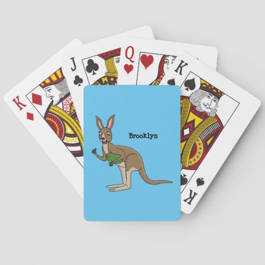 Jeu De Cartes Une jolie illustration de kangourou australien (dos)