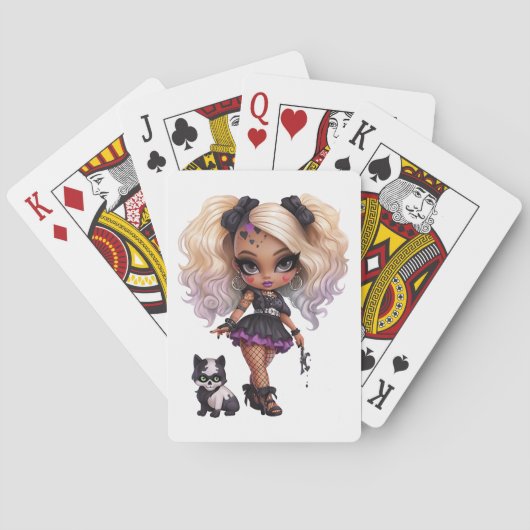 Jeu De Cartes Une mignonne fille Halloween Collection de design  (dos)