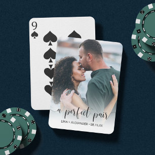Jeu De Cartes Une paire parfaite Photo Fiançailles ou Faveur d