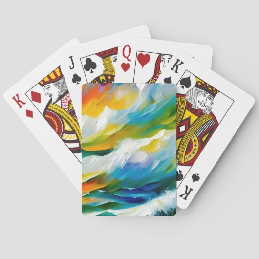 Jeu De Cartes Une peinture dynamique d'une mer orageuse. (dos)