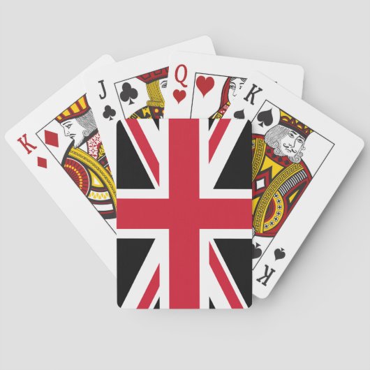 Jeu De Cartes Une Union Jack noire et rouge (dos)