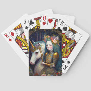 Jeu De Cartes Unicorn et Lady Imaginaire Art